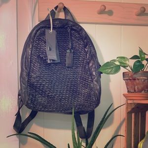 Abbacino Green Woven Leather Backpack